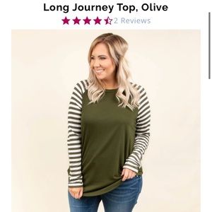 NEW Chic Soul Long Journey Top Olive 1X *NWOT*